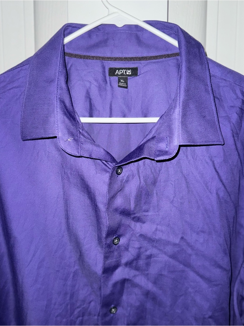 APT 9 Men’s Purple Modern Fit Long Sleeve Dress Shirt 100% Cotton Size XL New - Picture 4 of 9